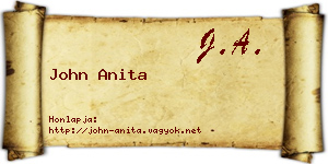 John Anita névjegykártya