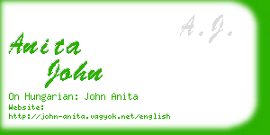 anita john business card